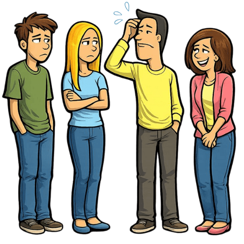 困っている様子